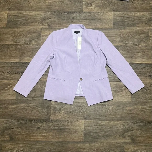 New Ann Taylor Cutaway Blazer Bi-Stretch Soft Violet Lavender Purple Size 14 NWT